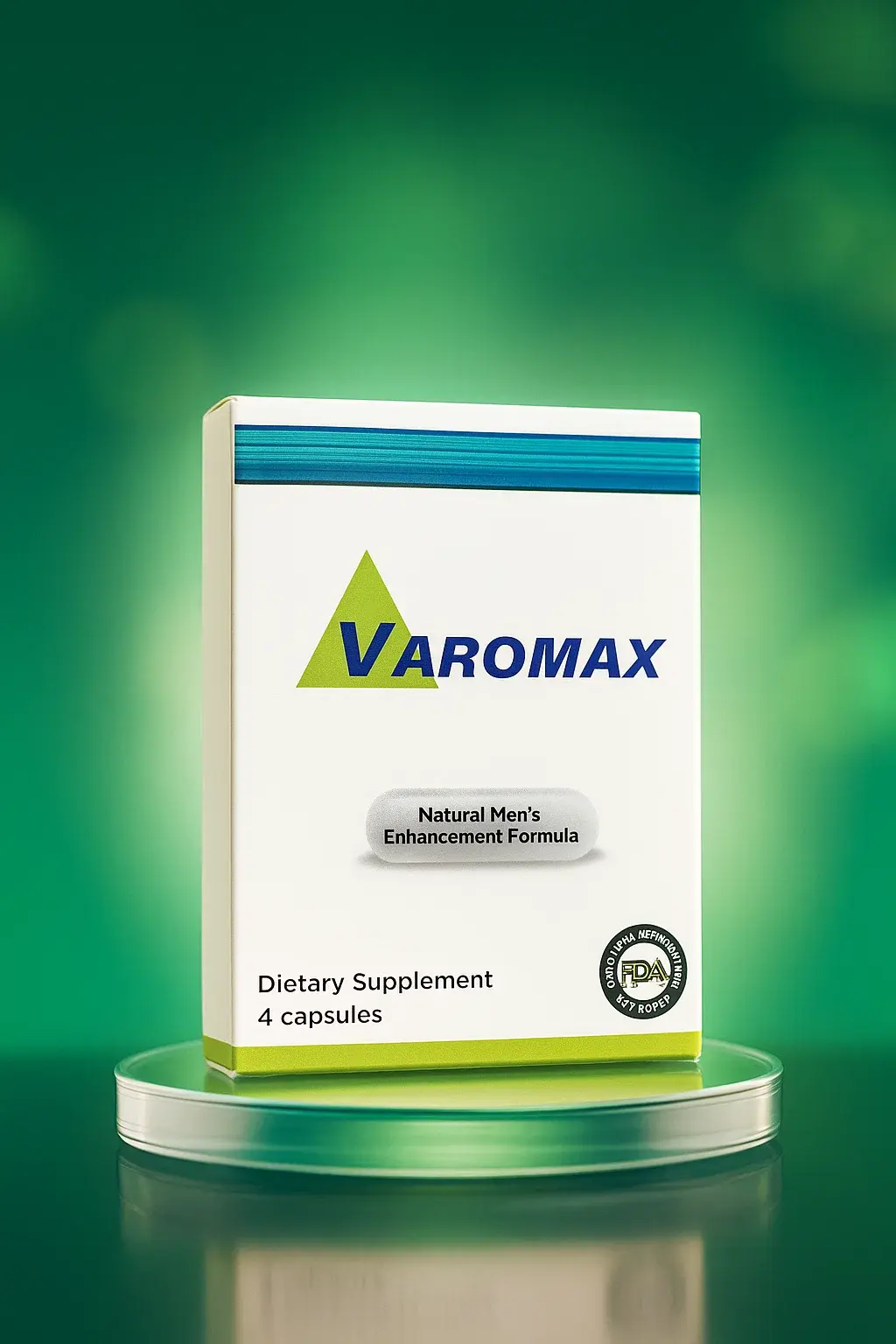 VAROMAX dietary supplement packaging on a green background